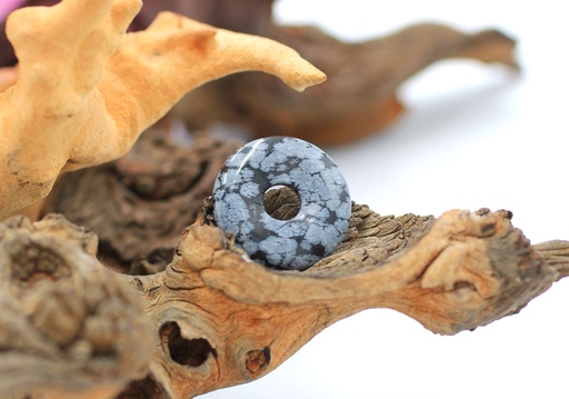 Pendentif donut en Obsidienne flocon de neige