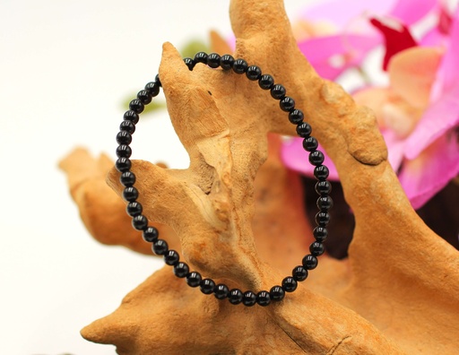 Bracelet en perles 4mm en Spinelle noire