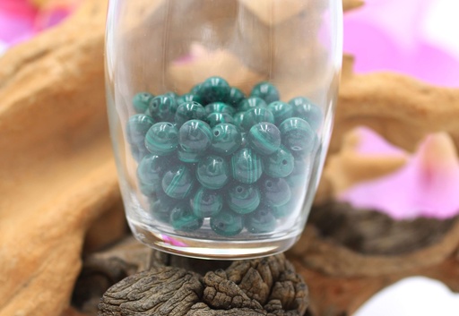 Perle 8mm en Malachite foncée