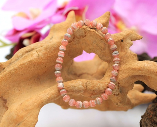 Bracelet en perles 5,5-6,5mm en Rhodochrosite